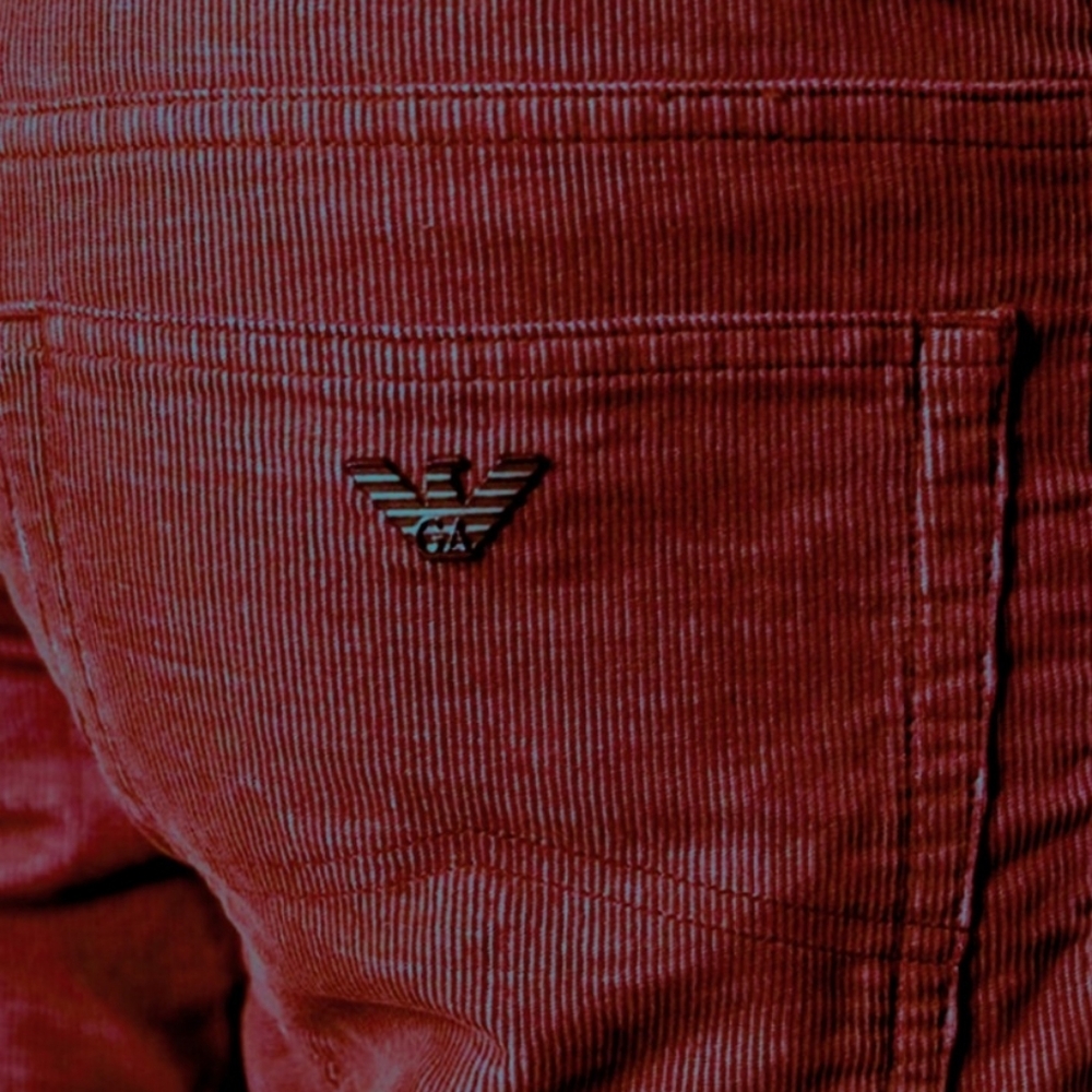 Emporio Armani Burgundy Cords, Straight Legs